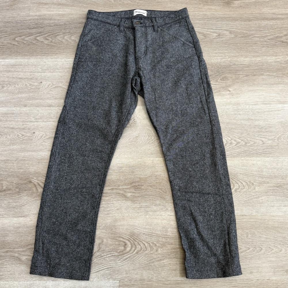 Taylor Stitch Wool Silk Pants Mens 30 (Fits 29x27) Charcoal Grey Textured